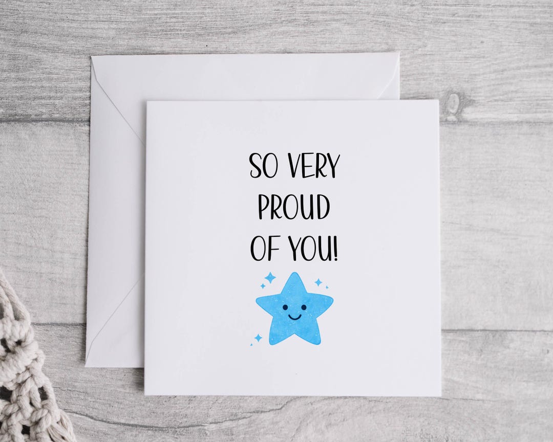 So Very Proud of You Card - Blue Star Design - New Job - Graduation ...
