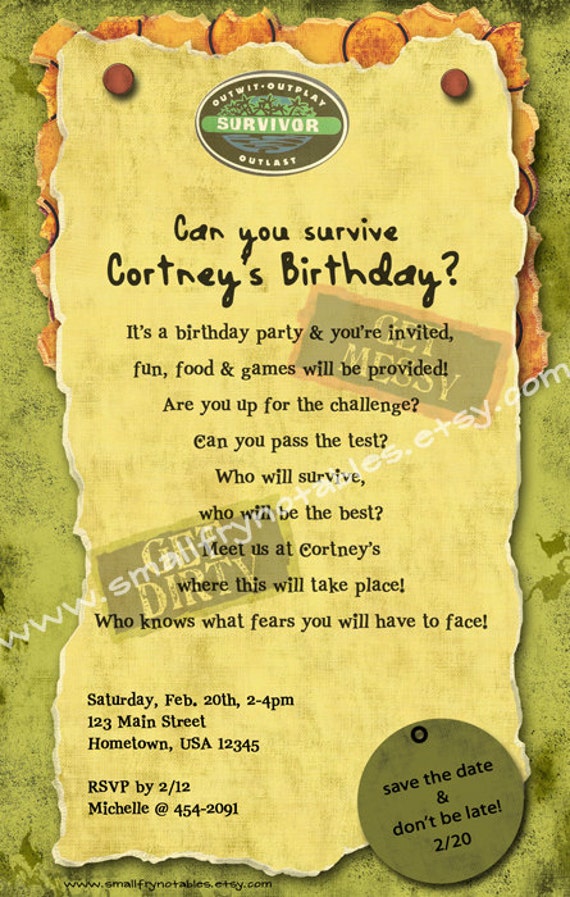 Survivor Party Invitation Template 5