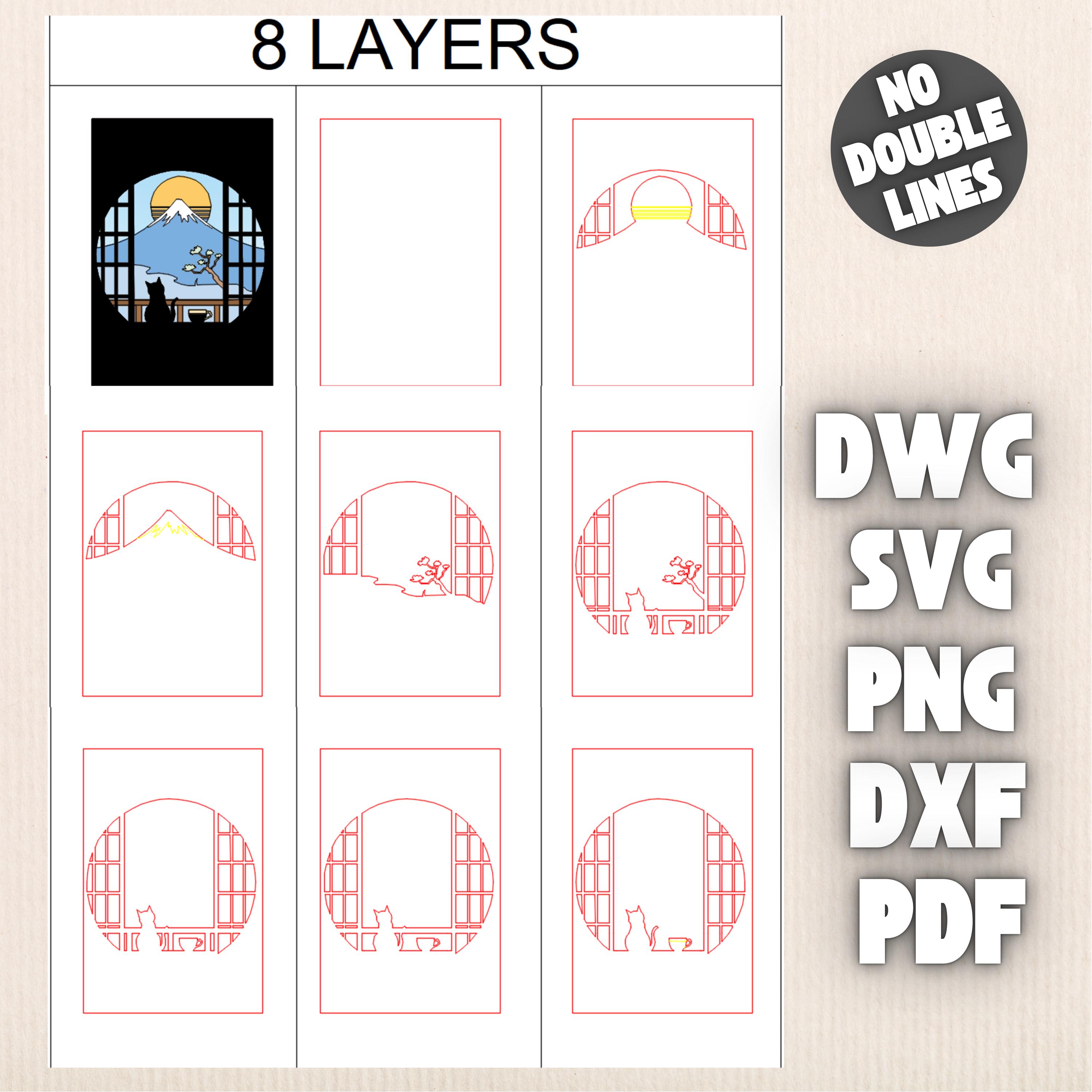 Japanese Landscape 3D Svg Mandala Files, Multilayer Panel for Laser ...