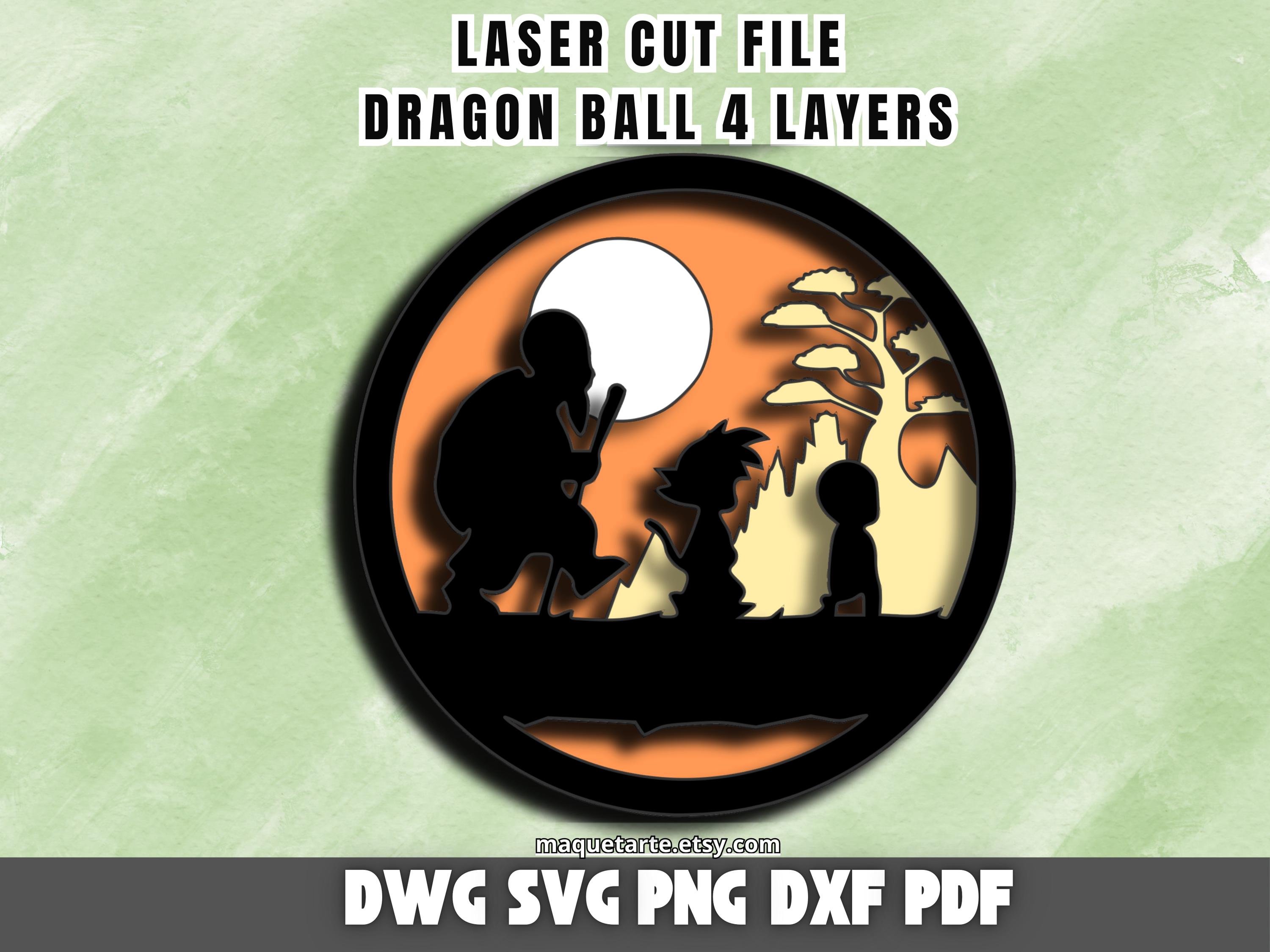 DRAGON BALL SVG, Dxf, Png, Dwg Pdf Cut Layer Silhouette Multilayer