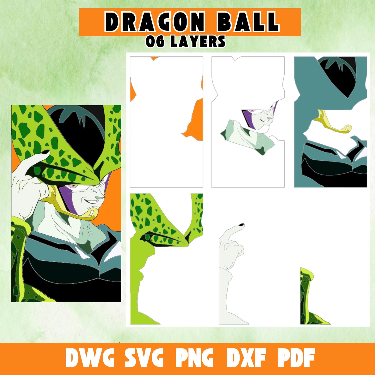 Anime CHARACTER SVG, Dxf, Png, Dwg Pdf Cut Layer Silhouette Multilayer ...