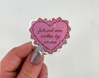 Reading Sticker | Holographic Fictional Men Written By Women Sticker | Waterproof Kindle Planner | Vinyl Glitter Sticker | Bookish Gift
