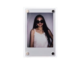 Acrylic Magnetic Photo Frame | Clear Picture Magnet for Fridge or Office | Mini Instax Frame | Best Friend Gift | Stocking Stuffer Gift