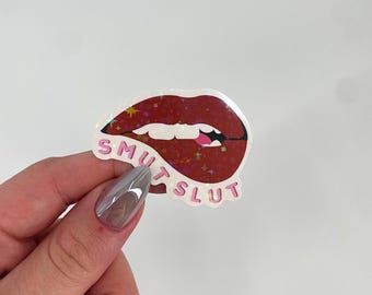 Reading Sticker | Holographic Smut Lips Sticker | Waterproof Kindle Planner | Vinyl Glitter Sticker | Fantasy Reader Bookish Gift