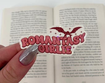 Reading Sticker | Holographic Romantasy Girlie Sticker | Waterproof Kindle Planner | Vinyl Glitter Sticker | Fantasy Reader Bookish Gift