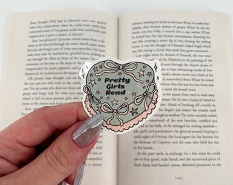 Reading Sticker | Holographic Pretty Girls Read Cake Sticker | Waterproof Kindle Planner | Vinyl Glitter Sticker | Fantasy Bookish Gift
