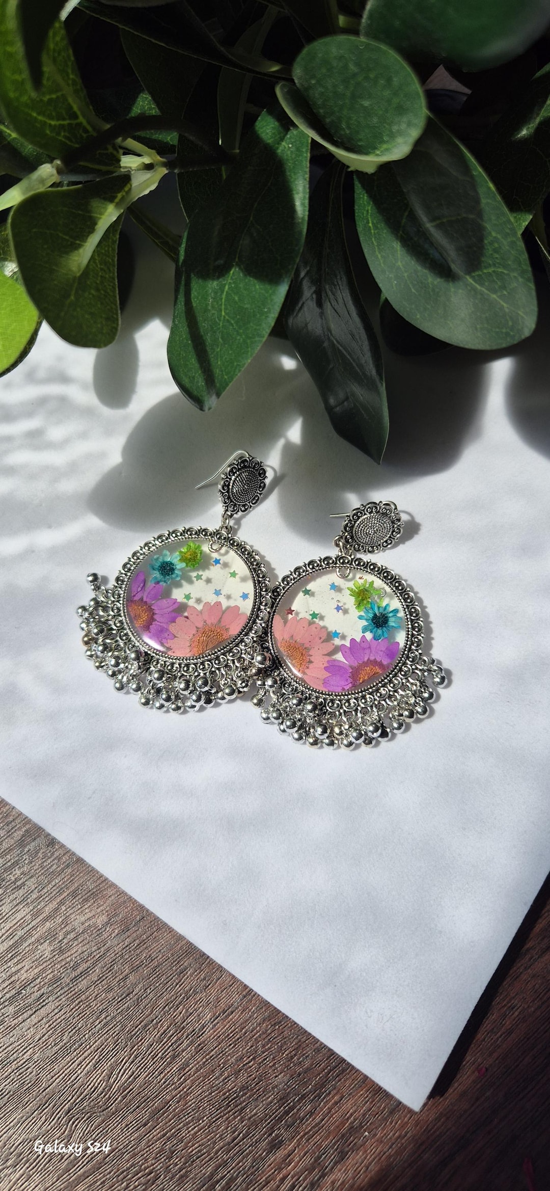 Unique Resin Ear Rings Handmade Resin Transparent Earrings With Colorful Flowers and Stars - Etsy
