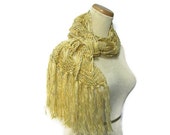 Sale Honeysuckle Hand Knit Scarf Gold Yellow