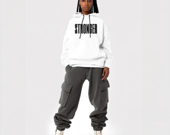 Empowering “Stronger” Graphic Hoodie | Motivational Streetwear