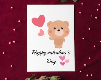 Cute Bear Valentines day card