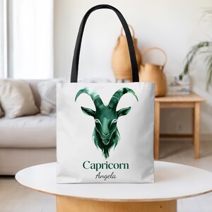 Capricorn Zodiac Personalized Tote Bag, Capricorn Tote,  Astrology Bag, Capricorn Gifts, Unique Tote Bag,  Capricorn Zodiac Gift
