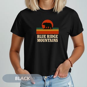 Vintage Style Unisex Blue Ridge Mountains Tee, Bear Graphic Tee, Blue Ridge Parkway, Nature Inspired Shirt