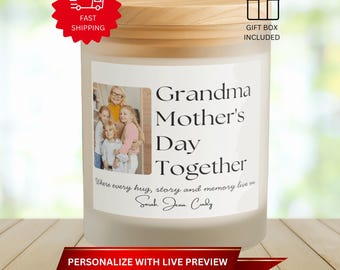 Personalized Grandma Mothers Day Candle • Custom Photo Gift for Grandma • Family Picture Candle • Nana Gift from Grandkids • Memory Candle