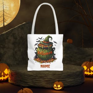 Personalized Kids Halloween Trick or Treat Bag: Custom Candy Tote
