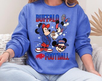 Mickey Buffalo Football Shirt or Sweatshirt, Vintage Mickey Game Day Tee, Cartoon Football Fan Sweatshirt, Retro Disney Sports Hoodie