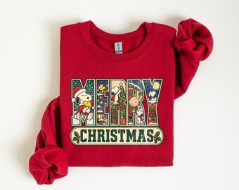 Merry Christmas Shirt, Family Christmas Sweatshirt and Hoodie, Vintage Holiday Scene, Festive Winter Gift