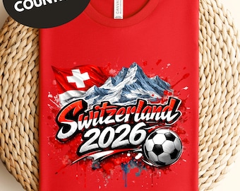 Switzerland 2026 Soccer Shirt, Swiss Football Fan Tee, Matching Family Shirts, Kids & Adults Soccer Apparel, Switzerland Team Gift