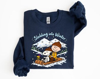 Sledding Into Winter Shirt, Retro Snow Day Sweatshirt, Cute Winter Adventure Hoodie, Vintage Mountain Sledding Shirt, Cozy Winter Gift