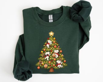 Christmas Tree Shirt, Festive Holiday Sweatshirt, Cozy Winter Hoodie, Ornament Tree Christmas Gift, Unisex Holiday Apparel