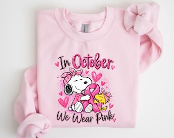October Pink Awareness Shirt, Breast Cancer Support Sweatshirt, Pink Ribbon Hoodie, Awareness Month Tee, Survivor Gift