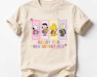 Ready for New Adventures Cartoon Shirt or Sweatshirt, Cute Back to School Tee, Student and Teacher Gift