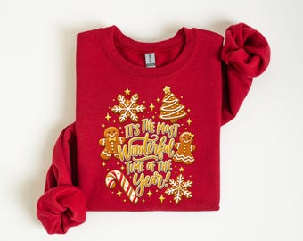 Gingerbread Christmas Shirt, Most Wonderful Time of the Year Sweatshirt, Festive Cookie Holiday Hoodie, Sweet Christmas Gift