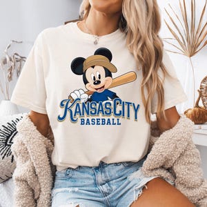 Retro Mickey Kansas City Baseball Sweatshirt and Hoodie, Mickey Royal Sweatshirt, Comfort Colors® KC Baseball Shirt, Kansas City Baseball image 4