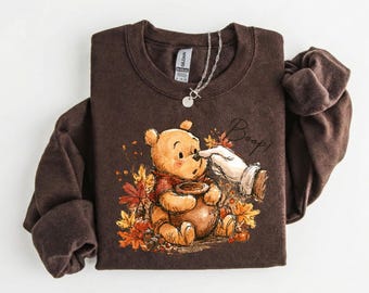Winnie the Pooh Boop Fall Shirt and Sweatshirt, Cozy Autumn Character Tee, Pumpkin Season Crewneck