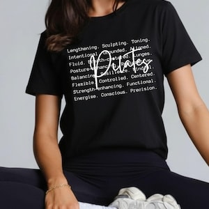 Pilates Shirt, Mindful Movement Quote Tee, Pilates Sweatshirt Tank Top, Studio Wear Workout, Yoga Barre Gift for Pilates Lover