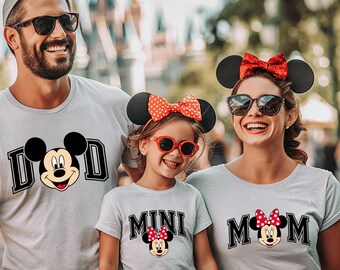 Disney Family Shirts Set, Mom Dad Mini Matching Shirts or Sweatshirts, Mickey Minnie Family Tee, Disney Trip Outfit, Family Vacation Shirts