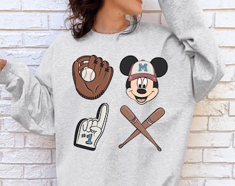 Disney Mickey Baseball Shirt, Comfort Colors Disney Baseball Tee, Baseball Game Day Sweatshirt, Baseball Mom Fan Shirt, Mickey Baseball Gift