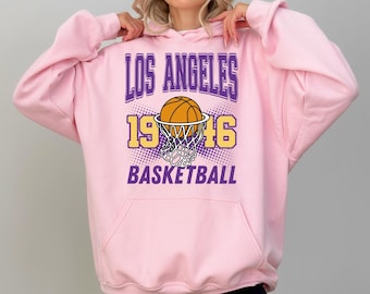 Los Angeles Basketball Shirt or Sweatshirt, 1946 Retro Basketball Tee, Vintage Hoop Graphic T-Shirt, LA Sports Fan Gift, Game Day Unisex Tee