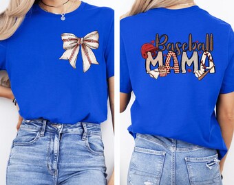 Baseball Mama Two Side Print Shirt, Baseball Mom Shirt, Baseball Shirt For Women, Sports Mom Shirt, Mothers Day Gift, Family Baseball Shirt