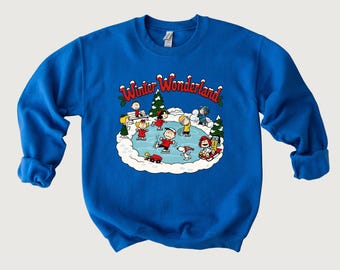 Winter Wonderland Ice Skating Shirt, Retro Christmas Skating Sweatshirt, Vintage Snow Day Hoodie, Cozy Holiday Winter Gift