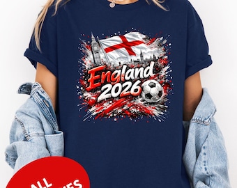 England 2026 Soccer Shirt, England Football Fan Tee, Matching Family Shirts, Kids & Adults Soccer Apparel, England Team Supporter Gift