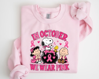 October Pink Awareness Shirt, Breast Cancer Support Sweatshirt, Pink Ribbon Hoodie, Hope Strength Gift, Unisex Awareness Apparel