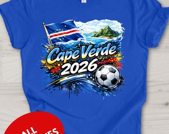 Cape Verde 2026 Soccer Shirt, Matching Family Football Shirts, Kids & Adults Fan Apparel, Cape Verde Flag Futbol Tee, Supporter Gift