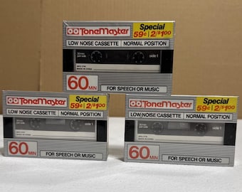 Tone Master Low Noise 60 Minutes Blank Cassette Tape Speech Music Sealed (3 unit