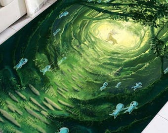 Tappeto Principessa Mononoke: Decorazione Anime Ghibli, Morbido Poliestere