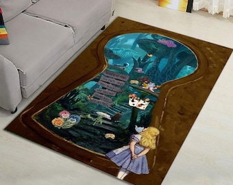 Alice in Wonderland Rug: Mad Hatter Design, Kid's Room Decor
