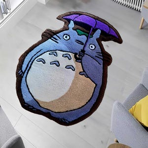 Tappeto Ghibli Totoro: decorazione in poliestere ispirata agli anime giapponesi. DESIGN 2