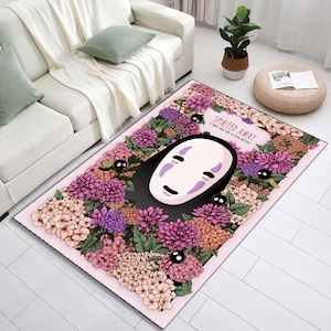 No Face Rug/ Ghibli Inspired Decore /Japanese Anime Decorate Rug / Totoro Rug / Japanese Animer Rug / Anime Giftful Rug / Polyester