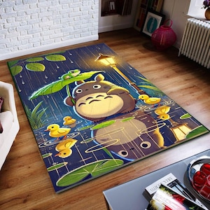 Japanese Anime Decorate Rug / Cute Totoro Rug / Japanese Animer Rug / Anime Giftful Rug / Polyester