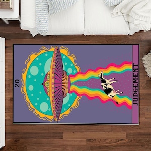 Vloerkleed UFO-oordeel / buitenaards vloerkleed en uniek woondecor / stijlvol waanvoorstellingen vloerkleed / Polyester vloerkleed