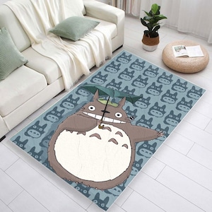 Japanese Anime Decorate Rug / Cute Totoro Rug / Japanese Animer Rug / Anime Giftful Rug / Polyester