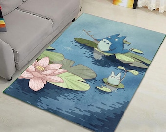 Ghibli Inspirierter Dekor / Japanischer Anime-Dekorteppich / Totoro-Teppich / Japanischer Anime-Teppich / Anime-Giftful-Teppich / Polyester
