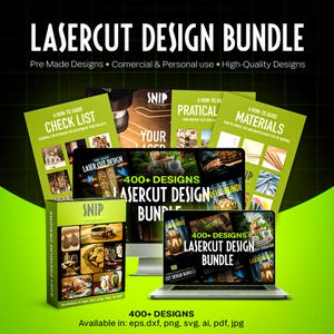 Mega Bundle di file tagliati al laser da 400K, Bundle di file CNC 2D 3D, Lightburn, file SVG DXF per legno, file tagliati al laser multistrato, orecchini laser