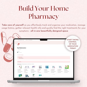 medical tracker, medication log, medication organizer, medication tracker, symptom tracker, medicine tracker, daily medication log, supplement tracker, notion template, notion, notion templates, notion planner, notion dashboard