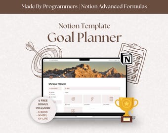 Notion Goal Planner, Notion Goal Tracker, Eisenhower Matrix, Goal Setting Planner, Goal Planner, Task Tracker, Goal Review, Goal Manager