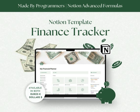 Notion Finance Tracker, Financial Planner, Expense Tracker, Bills, Debt Tracker, Notion Finance Template, Finance Planner, Monthly Budget